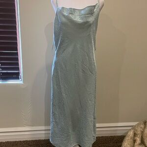 Animal print blue dress